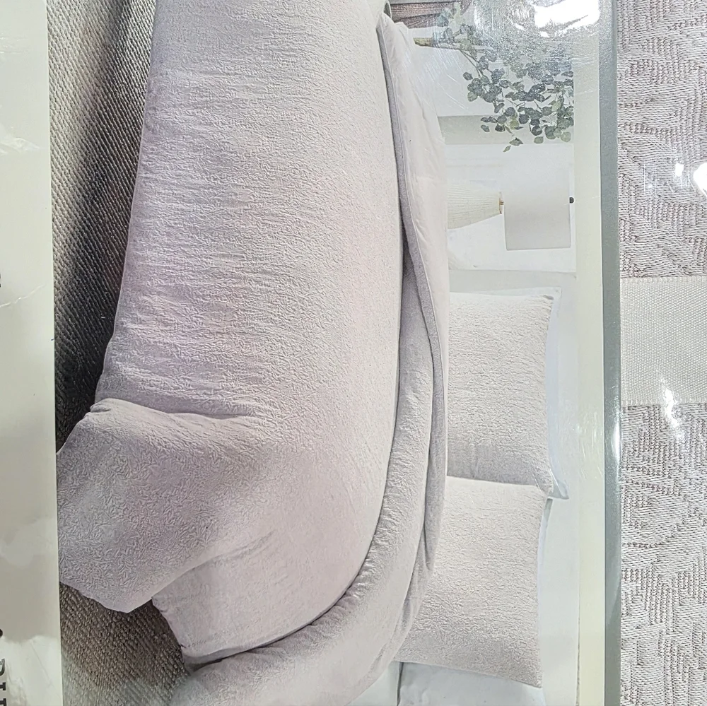 New William Morris & Co Pink Birds Cotton Textured KING Duvet & Shams Set